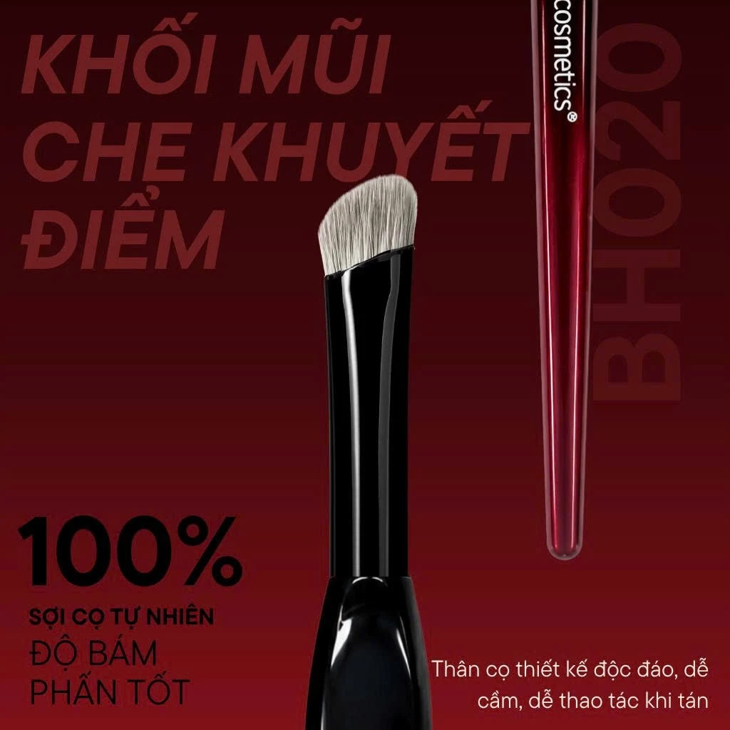 Cọ Tạo Khối Sống Mũi Đầu Vát Dạng Kem Và Phấn BH Cosmetics Angled Concealer Brush BH020